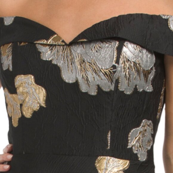 RENE BY RENE RUIZ Off The Shoulder Jacquard Gown - Picture 4 of 5